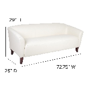 HERCULES Imperial Series Ivory LeatherSoft Sofa, 111-3-WH-GG