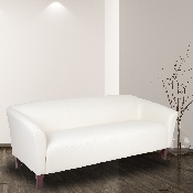 HERCULES Imperial Series Ivory LeatherSoft Sofa, 111-3-WH-GG