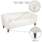 HERCULES Imperial Series Ivory LeatherSoft Sofa, 111-3-WH-GG
