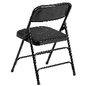 2 Pk. HERCULES Series Curved Triple Braced & Double Hinged Black Patterned Fabric Metal Folding Chair, 2-AW-MC309AF-BLK-GG