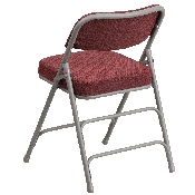 2 Pk. HERCULES Series Premium Curved Triple Braced & Double Hinged Burgundy Fabric Metal Folding Chair, 2-AW-MC320AF-BG-GG, 2-AW-MC320AF-BG-GG