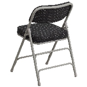 2 Pk. HERCULES Series Premium Curved Triple Braced & Double Hinged Black Pin-Dot Fabric Metal Folding Chair, 2-AW-MC320AF-BK-GG