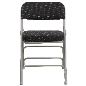 2 Pk. HERCULES Series Premium Curved Triple Braced & Double Hinged Black Pin-Dot Fabric Metal Folding Chair, 2-AW-MC320AF-BK-GG