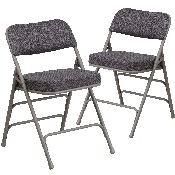 2 Pk. HERCULES Series Premium Curved Triple Braced & Double Hinged Gray Fabric Metal Folding Chair, 2-AW-MC320AF-GRY-GG, 2-AW-MC320AF-GRY-GG