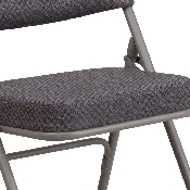 2 Pk. HERCULES Series Premium Curved Triple Braced & Double Hinged Gray Fabric Metal Folding Chair, 2-AW-MC320AF-GRY-GG, 2-AW-MC320AF-GRY-GG