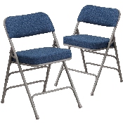 2 Pk. HERCULES Series Premium Curved Triple Braced & Double Hinged Navy Fabric Metal Folding Chair, 2-AW-MC320AF-NVY-GG, 2-AW-MC320AF-NVY-GG