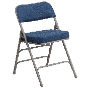 2 Pk. HERCULES Series Premium Curved Triple Braced & Double Hinged Navy Fabric Metal Folding Chair, 2-AW-MC320AF-NVY-GG, 2-AW-MC320AF-NVY-GG