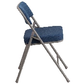 2 Pk. HERCULES Series Premium Curved Triple Braced & Double Hinged Navy Fabric Metal Folding Chair, 2-AW-MC320AF-NVY-GG, 2-AW-MC320AF-NVY-GG