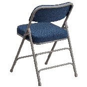 2 Pk. HERCULES Series Premium Curved Triple Braced & Double Hinged Navy Fabric Metal Folding Chair, 2-AW-MC320AF-NVY-GG, 2-AW-MC320AF-NVY-GG