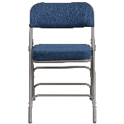 2 Pk. HERCULES Series Premium Curved Triple Braced & Double Hinged Navy Fabric Metal Folding Chair, 2-AW-MC320AF-NVY-GG, 2-AW-MC320AF-NVY-GG