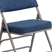 2 Pk. HERCULES Series Premium Curved Triple Braced & Double Hinged Navy Fabric Metal Folding Chair, 2-AW-MC320AF-NVY-GG, 2-AW-MC320AF-NVY-GG