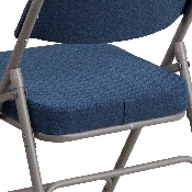 2 Pk. HERCULES Series Premium Curved Triple Braced & Double Hinged Navy Fabric Metal Folding Chair, 2-AW-MC320AF-NVY-GG, 2-AW-MC320AF-NVY-GG