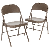 2 Pk. HERCULES Series Double Braced Beige Metal Folding Chair, 2-BD-F002-BGE-GG
