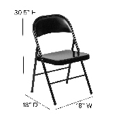 2 Pk. HERCULES Series Double Braced Black Metal Folding Chair, 2-BD-F002-BK-GG