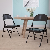 2 Pk. HERCULES Series Double Braced Black Metal Folding Chair, 2-BD-F002-BK-GG