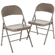 2 Pk. HERCULES Series Double Braced Gray Metal Folding Chair, 2-BD-F002-GY-GG