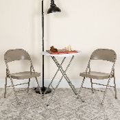 2 Pk. HERCULES Series Double Braced Gray Metal Folding Chair, 2-BD-F002-GY-GG