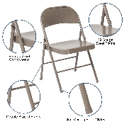 2 Pk. HERCULES Series Double Braced Gray Metal Folding Chair, 2-BD-F002-GY-GG