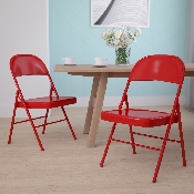2 Pk. HERCULES Series Double Braced Red Metal Folding Chair, 2-BD-F002-RED-GG