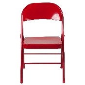 2 Pk. HERCULES Series Double Braced Red Metal Folding Chair, 2-BD-F002-RED-GG