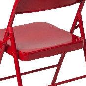 2 Pk. HERCULES Series Double Braced Red Metal Folding Chair, 2-BD-F002-RED-GG