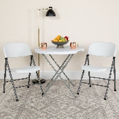 2 Pk. HERCULES Series 330 lb. Capacity Granite White Plastic Folding Chair with Charcoal Frame, 2-DAD-YCD-50-WH-GG