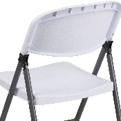 2 Pk. HERCULES Series 330 lb. Capacity Granite White Plastic Folding Chair with Charcoal Frame, 2-DAD-YCD-50-WH-GG