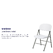 HERCULES Series White Plastic Folding Chairs - Set of 2 Lightweight Folding Chairs with Gray Frame, 2-DAD-YCD-70-WH-GG