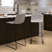 30 inch LeatherSoft Bar Height Barstools in Light Gray, Set of 2, 2-ET-ER18345-30-LG-GG