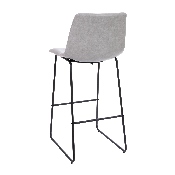 30 inch LeatherSoft Bar Height Barstools in Light Gray, Set of 2, 2-ET-ER18345-30-LG-GG
