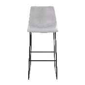 30 inch LeatherSoft Bar Height Barstools in Light Gray, Set of 2, 2-ET-ER18345-30-LG-GG
