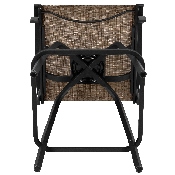Patio Bar Height Stools Set of 2, All-Weather Textilene Swivel Patio Stools and Deck Chairs with High Back & Armrests in Brown, 2-ET-SWVLPTO-30-GG