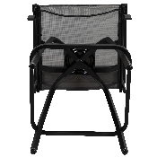 Patio Bar Height Stools Set of 2, All-Weather Textilene Swivel Patio Stools and Deck Chairs with High Back & Armrests in Gray, 2-ET-SWVLPTO-30-GR-GG