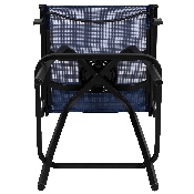 Patio Bar Height Stools Set of 2, All-Weather Textilene Swivel Patio Stools and Deck Chairs with High Back & Armrests in Navy, 2-ET-SWVLPTO-30-NV-GG