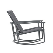 Brazos Set of 2 Black Outdoor Rocking Chairs with Flex Comfort Material and Black Steel Frames