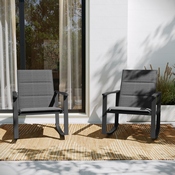 Brazos Set of 2 Black Outdoor Rocking Chairs with Flex Comfort Material and Black Steel Frames, 2-FV-FSC-2315N-BLK-GG