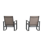 Brazos Set of 2 Brown Outdoor Rocking Chairs with Flex Comfort Material and Black Steel Frames, 2-FV-FSC-2315N-BRN-GG