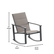 Brazos Set of 2 Brown Outdoor Rocking Chairs with Flex Comfort Material and Black Steel Frames, 2-FV-FSC-2315N-BRN-GG