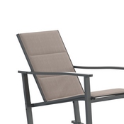 Brazos Set of 2 Brown Outdoor Rocking Chairs with Flex Comfort Material and Black Steel Frames, 2-FV-FSC-2315N-BRN-GG