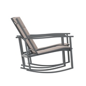 Brazos Set of 2 Brown Outdoor Rocking Chairs with Flex Comfort Material and Black Steel Frames