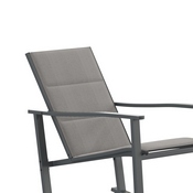 Brazos Set of 2 Gray Outdoor Rocking Chairs with Flex Comfort Material and Black Steel Frames, 2-FV-FSC-2315N-GRY-GG