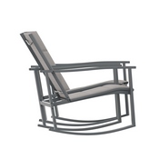 Brazos Set of 2 Gray Outdoor Rocking Chairs with Flex Comfort Material and Black Steel Frames