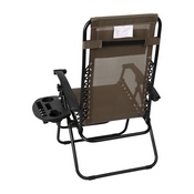 Celestial Adjustable Folding Mesh Zero Gravity Reclining Lounge Chair with Pillow and Cup Holder Tray in Brown, 2-GM-103122SS-B-GG