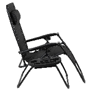 Adjustable Folding Mesh Zero Gravity Reclining Lounge Chair with Pillow and Cup Holder Tray in Black, Set of 2, 2-GM-103122SS-BK-GG