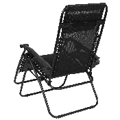 Adjustable Folding Mesh Zero Gravity Reclining Lounge Chair with Pillow and Cup Holder Tray in Black, Set of 2, 2-GM-103122SS-BK-GG