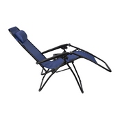 Celestial Adjustable Folding Mesh Zero Gravity Reclining Lounge Chair with Pillow and Cup Holder Tray in Navy, 2-GM-103122SS-NV-GG