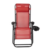 Celestial Adjustable Folding Mesh Zero Gravity Reclining Lounge Chair with Pillow and Cup Holder Tray in Red, 2-GM-103122SS-RD-GG