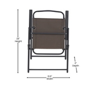 Set of 2 Mystic Folding Patio Sling Chairs, Outdoor Textilene Lawn Chairs with Armrests in Brown, 2-GM-SC098-BR-GG