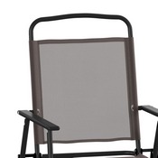 Set of 2 Mystic Folding Patio Sling Chairs, Outdoor Textilene Lawn Chairs with Armrests in Brown, 2-GM-SC098-BR-GG