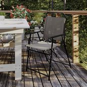Set of 2 Mystic Folding Patio Sling Chairs, Outdoor Textilene Lawn Chairs with Armrests in Brown, 2-GM-SC098-BR-GG